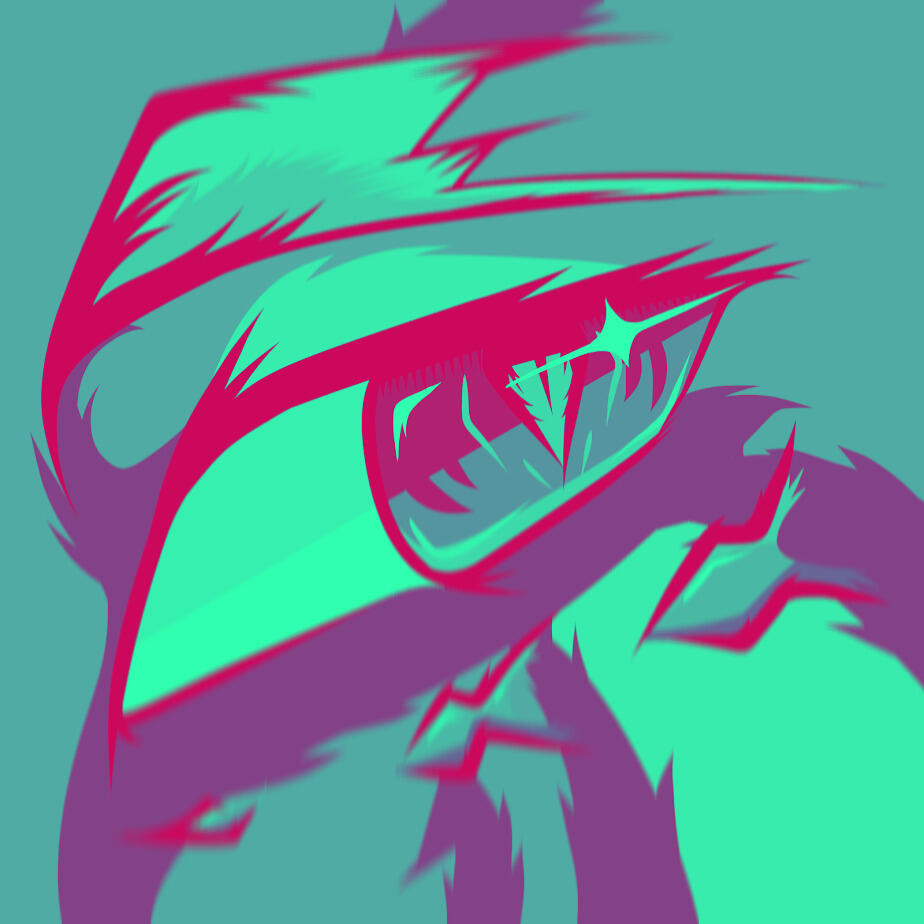 Digital piece of a character's eye.